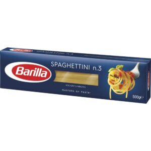 Just like their bigger brothers, Spaghettini are extremely versatile as a basis for everyday cooking but they know how to change into specialities with the highest culinary value: simply vary the sauce, tantalizing them with some exquisite ingredient so they become the star on the table on special occasions. Thin and light, thanks to Barilla's experience, Spaghettini stay perfectly firm once cooked: a certainty for who loves the delicate texture of this antique long shaped pasta without sacrificing the pleasure of good "al dente" pasta. Oil sauces, that keep this type of pasta light, are the traditional sauces for Spaghettini.