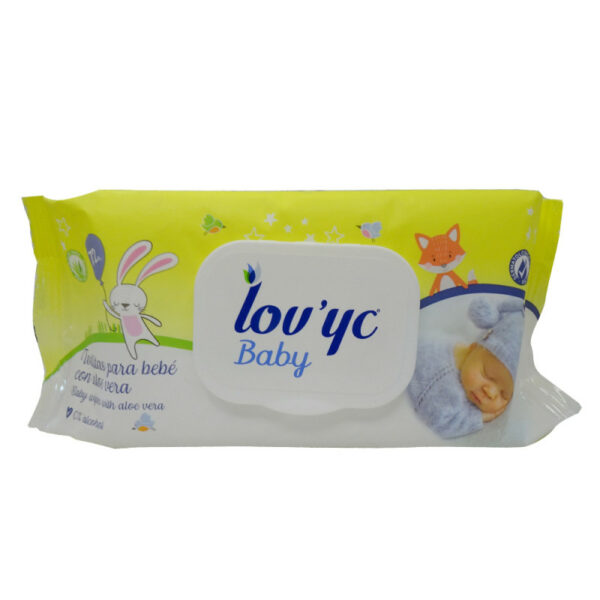 Lov'yc baby wipes 72pcs aloe vera